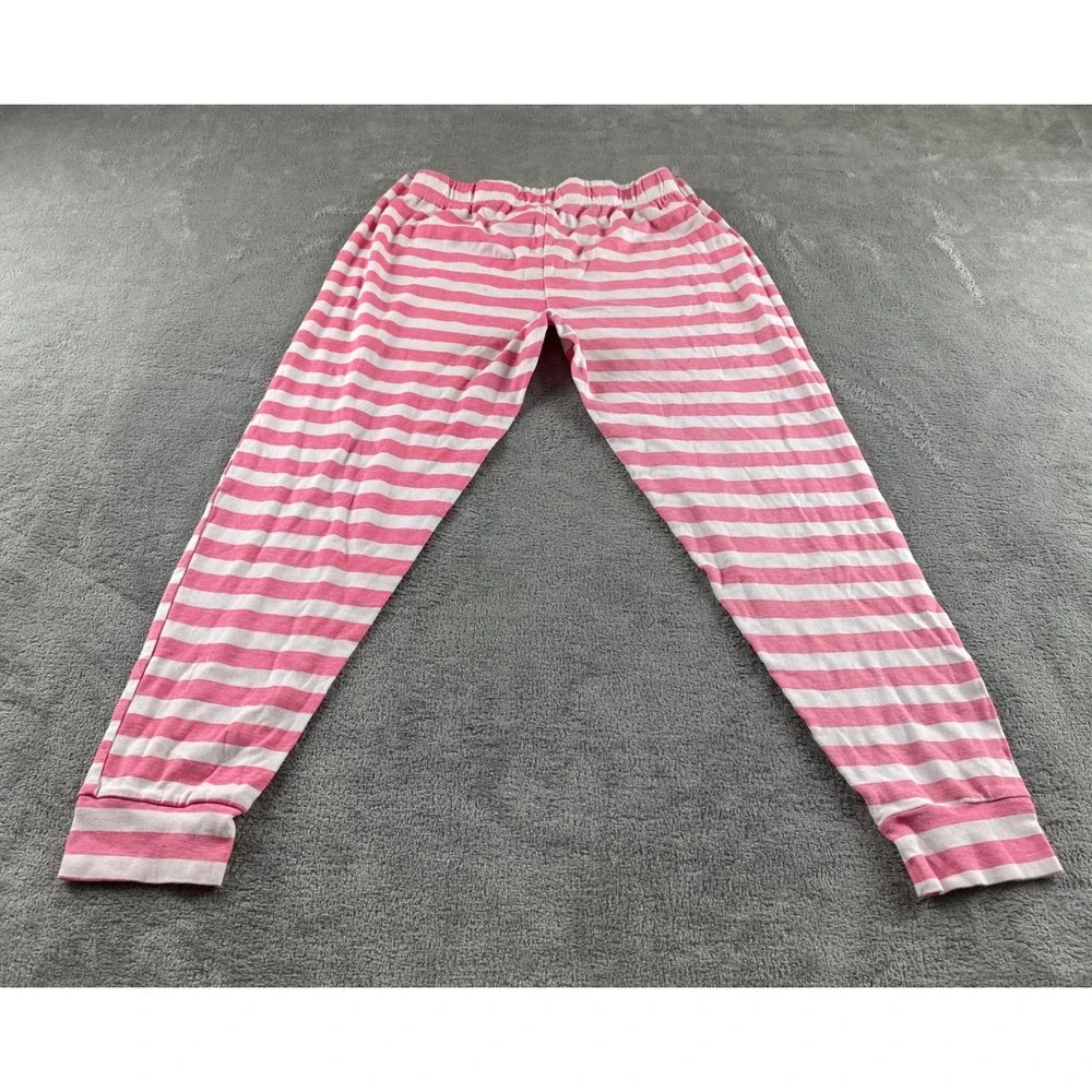 Care Bears Kids‎ Pajama Pants Pink White Striped Cotton Lounge Bottoms Large L/G